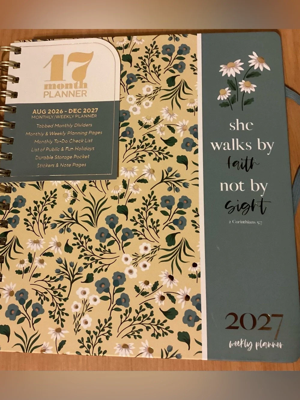 Aug 26- Dec 2027 Floral Weekly Planner - 